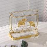 Luxury Leaf Design Cutlery Holder Set – Kitchen Spoon & Utensil Organizer with Drain Tray | Decorative Table Organizer