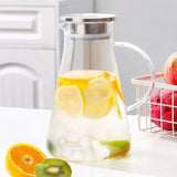 Premium Borosilicate Glass Jug with Stainless Steel Airtight Cap – Elegant & Durable Drinkware