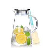 Premium Borosilicate Glass Jug with Stainless Steel Airtight Cap – Elegant & Durable Drinkware