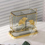 Luxury Leaf Design Cutlery Holder Set – Kitchen Spoon & Utensil Organizer with Drain Tray | Decorative Table Organizer
