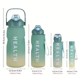 Silicone Gradient Color high-capacity Gym Sports Straw  Water Bottle Set