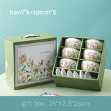 6-Piece Ceramic Bowls & Spoons Gift Set – Premium Quality Serving & Dining Set
