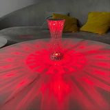 Luxury Crystal Diamond LED Table Lamp – USB Rechargeable Touch Control 3-Color Dimmable Night Light