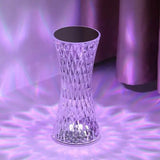 Luxury Crystal Diamond LED Table Lamp – USB Rechargeable Touch Control 3-Color Dimmable Night Light