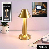 USB Rechargeable Portable Touch Control Dimmable 3 Light Color Tunable Table Lamp for Hotel, Cafe
