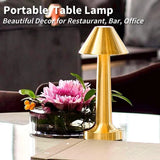 USB Rechargeable Portable Touch Control Dimmable 3 Light Color Tunable Table Lamp for Hotel, Cafe