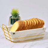 Gold Plated Metal Bread Basket Oval