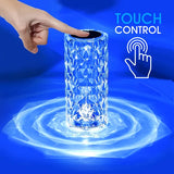 Crystal Diamond Touch Lamp – 3 Color Dimmable LED Table Lamp