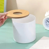 Elegant Round Bamboo Wood Tissue Box – Eco-Friendly & Stylish Dispenser