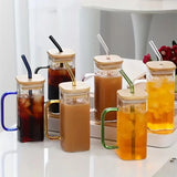 550ml Borosilicate Glass with Bamboo Lid & Reusable Straw – Eco-Friendly Drinking Cup