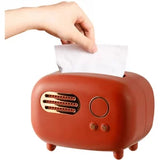 Vintage Retro Radio Tissue Box Holder – Multifunctional Decorative Napkin Storage Organizer for Living Room, Office & Home Décor