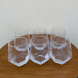 Nordic Style Diamond Glass Set – 6Pc Elegant Drinking Glasses for Water, Juice & Beverages
