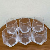 Nordic Style Diamond Glass Set – 6Pc Elegant Drinking Glasses for Water, Juice & Beverages