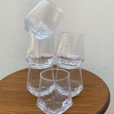 Nordic Style Diamond Glass Set – 6Pc Elegant Drinking Glasses for Water, Juice & Beverages