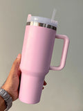 Hot/Cool Large Capacity Tumbler Stainless Steel Insulated Water Bottle With Straw - Leakproof, Vacuum-Sealed, 1200ml