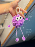 Handcrafted  Fuzzy Monster Keyring – Cute Backpack & Purse Charm