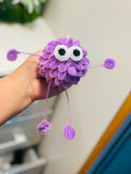 Handcrafted  Fuzzy Monster Keyring – Cute Backpack & Purse Charm