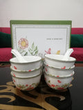 6-Piece Ceramic Bowls & Spoons Gift Set – Premium Quality Serving & Dining Set