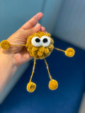 Handcrafted  Fuzzy Monster Keyring – Cute Backpack & Purse Charm