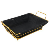 Premium Gold-Plated Bread & Serving Baskets – Rectangular & Oval with Washable Fabric