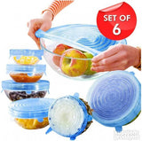 6PCS Silicone Stretch Lids – Reusable Food Covers for Bowls, Cans & Containers | Microwave & Dishwasher Safe