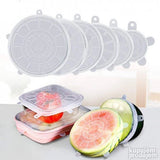 6PCS Silicone Stretch Lids – Reusable Food Covers for Bowls, Cans & Containers | Microwave & Dishwasher Safe