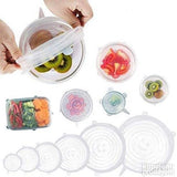 6PCS Silicone Stretch Lids – Reusable Food Covers for Bowls, Cans & Containers | Microwave & Dishwasher Safe