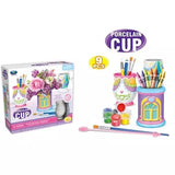 DIY Porcelain Cup Painting Kit for Kids – 9 Piece Creative Ceramic Mug Art & Craft Set