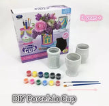 DIY Porcelain Cup Painting Kit for Kids – 9 Piece Creative Ceramic Mug Art & Craft Set