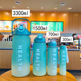 Silicone Gradient Color high-capacity Gym Sports Straw  Water Bottle Set