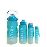 Silicone Gradient Color high-capacity Gym Sports Straw  Water Bottle Set