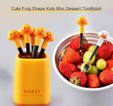 Cartoon Animal Fruit Fork Set with Storage Box – Stainless Steel Kids Dessert Toothpicks