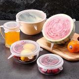 6PCS Silicone Stretch Lids – Reusable Food Covers for Bowls, Cans & Containers | Microwave & Dishwasher Safe