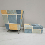 Premium Square  Dustbin & Tissue Box Set – Home, Office & Bathroom Décor