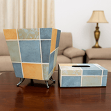 Premium Square  Dustbin & Tissue Box Set – Home, Office & Bathroom Décor