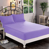 Luxury Cotton Fitted Bed Sheet – Soft, Breathable & Perfect Fit (Purple)