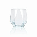 Modern Diamond Shape Gold Rim Glass Set – Stable Anti-Rock Design (6 Pieces)