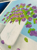 Original Purple Bloom Oil Canvas Painting – Handcrafted Floral Wall Art for Home Décor