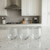 Modern Diamond Shape Gold Rim Glass Set – Stable Anti-Rock Design (6 Pieces)