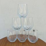 Modern Diamond Shape Gold Rim Glass Set – Stable Anti-Rock Design (6 Pieces)