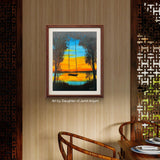 Original Sunset Swing Oil Painting