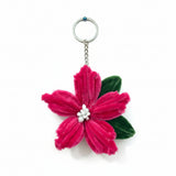 Handmade  Flower Keychain – Cute Floral Plush Keyring Bag Charm