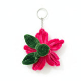 Handmade  Flower Keychain – Cute Floral Plush Keyring Bag Charm