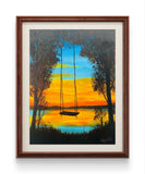 Original Sunset Swing Oil Painting