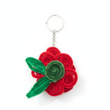 Handmade  Flower Keychain – Cute Floral Plush Keyring Bag Charm