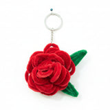 Handmade  Flower Keychain – Cute Floral Plush Keyring Bag Charm