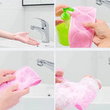 Silicone Back & Body Scrubber – Long Handle Exfoliating Bath Brush
