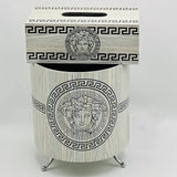 Luxury Versace Style Storage Basket with Tissue Box Holder Set – Premium Decorative Home Organizer