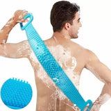 Silicone Back & Body Scrubber – Long Handle Exfoliating Bath Brush