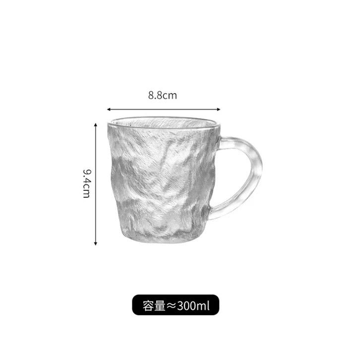 Glacier Pattern Frosted Glass Mugs-6 Pcs